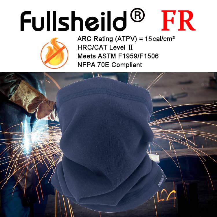 Fullsheild FR Flame Resistant Face Mask Full Cover Neck Gaiter Snood for Welding Hunting Army Military Working - color: Navy-winter Fleece