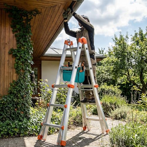 Tool Pouch for Ladder - Oxford Fabric Ladder Tool Bag, Universal for A-Frame Extension Ladder, Ladder Tool Holder Compatible with Little Giant Ladders, Electrician & Contractor Work Belt Accessories