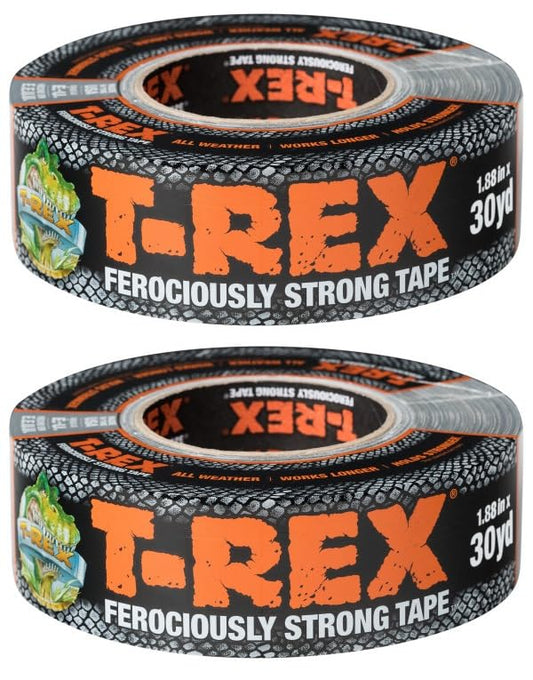 T-Rex Tape Heavy Duty Duct Tape with UV Resistant & Waterproof Backing for Ferociously Strong Repairs, 1.88" x 30 yd, Gunmetal Gray, 2 Rolls - color: Gunmetal Gray, size: 2-Rolls, 30 Yds x 1.88"