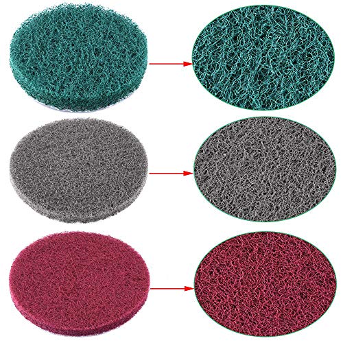 Power Scrubber Pads Drill Attachment, GOH DODD 26 Pieces 4 Inch Headlight Restoration Kit Drill Brush Scouring Cleaning Pads for Kitchen, Bathroom, Grout, Carpet, Shower, Tub, Grill,Tile, Sanding - size: 4 Inch 26 Pieces