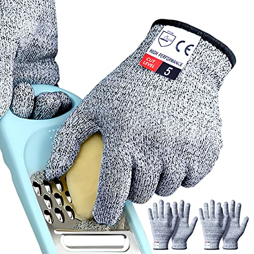 Cutting Gloves, 2 Pairs Cut Resistant Gloves, Cut Proof Gloves Kitchen, Cutting Gloves for Chef, Cut Gloves, Grey - size: Small, style: Original