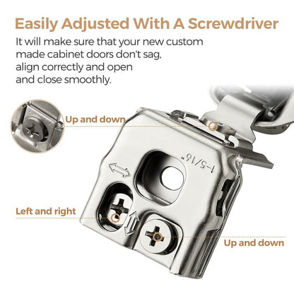 Ravinte 2 Pack 1 Pair 1-5/16 inch Overlay Soft Close Kitchen Cabinet Hinges Stainless Steel Adjustable Kitchen Hinges Satin Nickel Cabinet Hardware - size: 1-5/16 inch Overlay