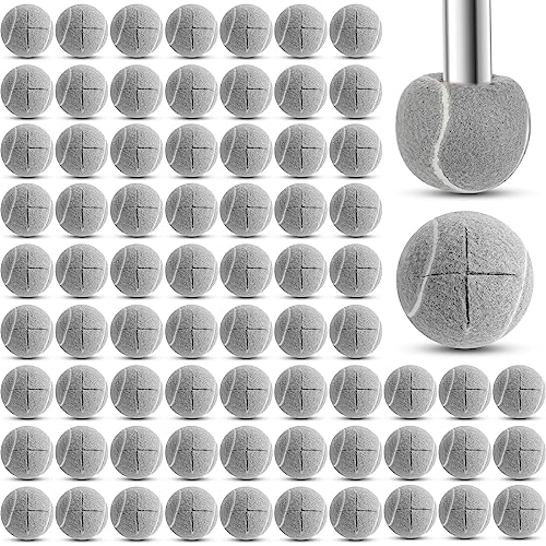 Macarrie 300 Pcs Precut Tennis Balls Bulk 2.5 Inch Chairs Leg Floor Protector Grey Heavy Duty Long Lasting Glide Coverings Non Slip for Classroom Furniture Legs Protection
