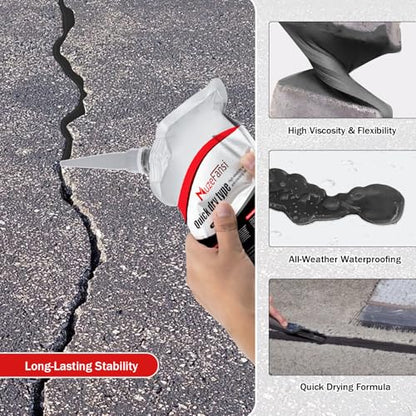 Asphalt Crack Filler, Crack Repair Sealant, Driveway Crack Sealer for Asphalt & Blacktop, Fast-Drying, Weather-Resistant, Easy to Apply Pavement Repair Sealant(4 Pcs,4.4LB) - style: 4 Pcs,4.41LB