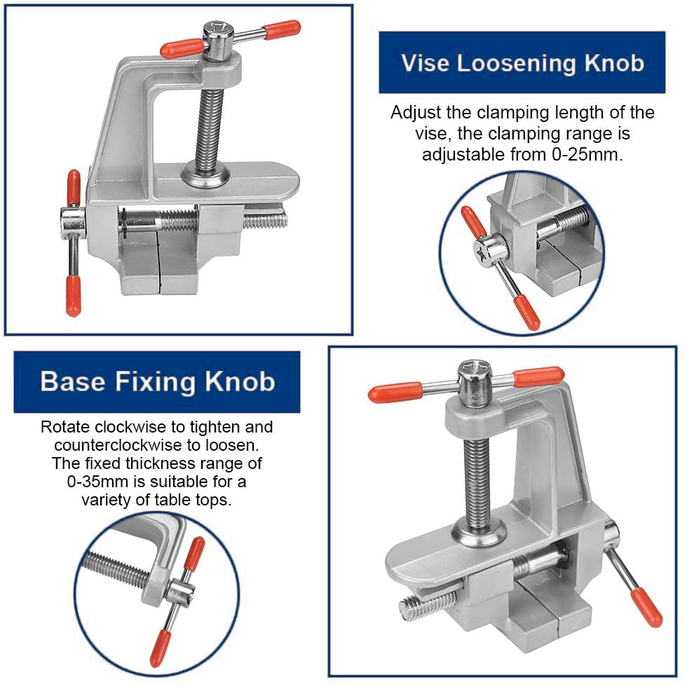 Mini Jeweler Table Clamp Small Hobby Bench Vice Work Bench Vise Clamp Hobby Vise Mini Bench for Work Crafts Woodworking and Metalworking