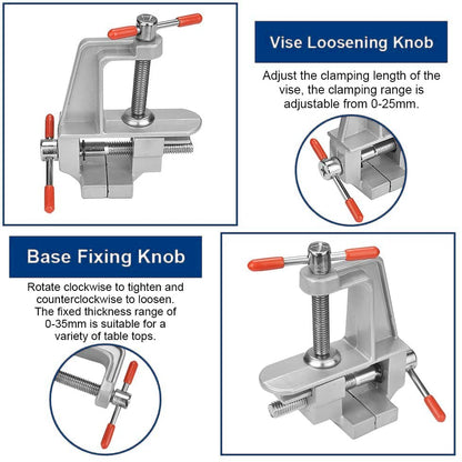 Mini Jeweler Table Clamp Small Hobby Bench Vice Work Bench Vise Clamp Hobby Vise Mini Bench for Work Crafts Woodworking and Metalworking