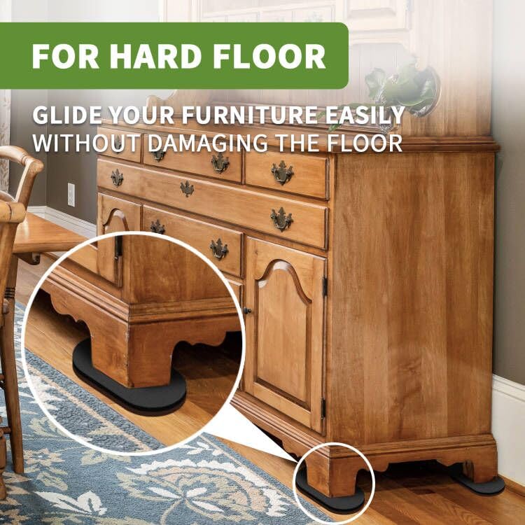 Furniture Sliders for Hardwood Floors 4 PCS - 9 1/2 inch Sliders for Moving Furniture – Felt Furniture Pads for Hardwood Floors Brown - size: 4 PCS 9 1/2" Brown