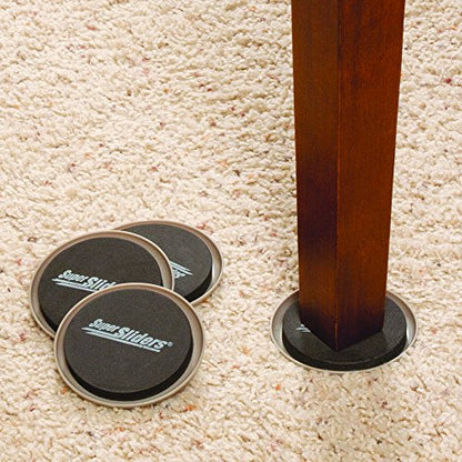 Super Sliders 3 1/2" and 5" Round Reusable Furniture Sliders- Medium and Large Sizes to Easily Move Items Across Carpet 16 Pack Beige - color: Beige, size: 3.5 inches and 5 inches, style: For Carpet