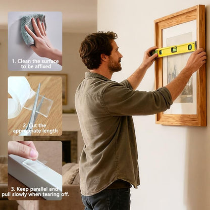 SPLASHGRIP Double Sided Tape Heavy Duty Removable Nano Tape Multipurpose Mounting Tape for Poster Carpet Picture Hanging Strip Rug WallCarpets Outdoor Home Office (9.85 Feet) - size: 9.85 Feet