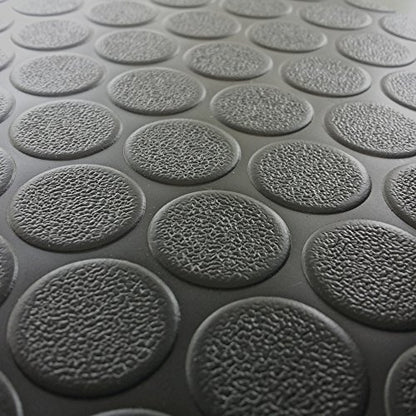 Rubber-Cal Coin-Grip Flooring and Rolling Mat - color: Dark Grey, size: 2mm x 4 x 6-Feet