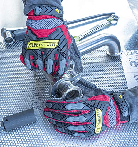 Ironclad Command Impact 360 Cut A6 Work Gloves; Touch Screen Gloves Conductive Palm & Fingers, Impact Protection, Machine Washable, Sized S, M, L, XL, XXL (1 Pair), Red (IEX-MIGR5-05-XL) - size: X-large (Pack of 1)