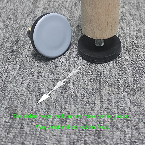 Furniture Leveler PTFE(Teflon) Bottom(50mm Large Base),Thread Shank(3/8-16) Adjust Pads,Table/Chair/Cabinet/Sofa Medium Adjustable Legs Leveling,Nuts Installation and Floor Protection(4 Pack) - size: 50mm Base 3/8-16 x 2", 4 Pack