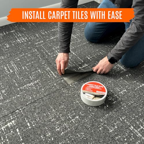 Carpet Tile Tape Double Sided 2in x 90ft (Bulk 6 Pack) Heavy Duty Reinforced Web Mesh Residue Free Indoor Outdoor for Carpet Tiles, Hardwood, Vinyl, Rugs, Carpet, Rubber & Mat Gripper - size: 2 IN x 90 FT (6 Pack)