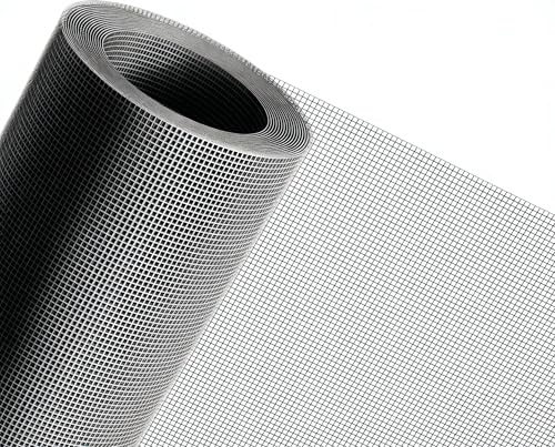 MAGZO Window Screen Replacement Mesh 48"W x 99"L - Pet Resistant Premium & Durable Polyester Screen Door Mesh, Allows Fresh Air in, DIY Repair Kit Includes Tool for Sliding Doors,Windows,Patio, Gray - color: Gray, size: 48 X 99 Inch