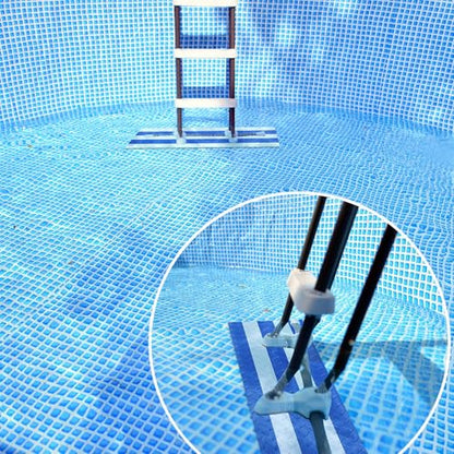 Drydiet Pool Step Mat Above Ground Ladder Mat, Swimming Protective Nonslip Step Pad with Texture, Pool Essentials Accessories for Floor Liners and Stairs, Blue and White Stripes(9 x 24 Inch) - size: 9 x 24 Inch