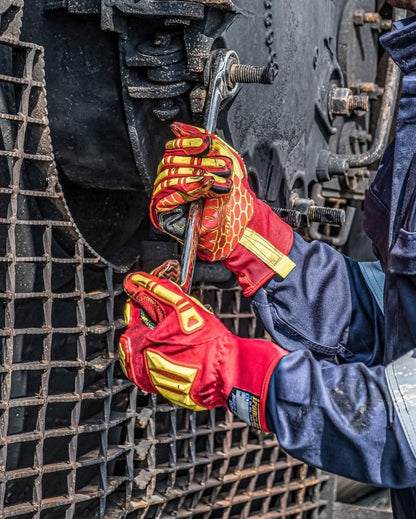 Ironclad mens Work Glove KONG RIGGER GRIP A5, Red/Yellow, Large US - size: Large (Pack of 1)