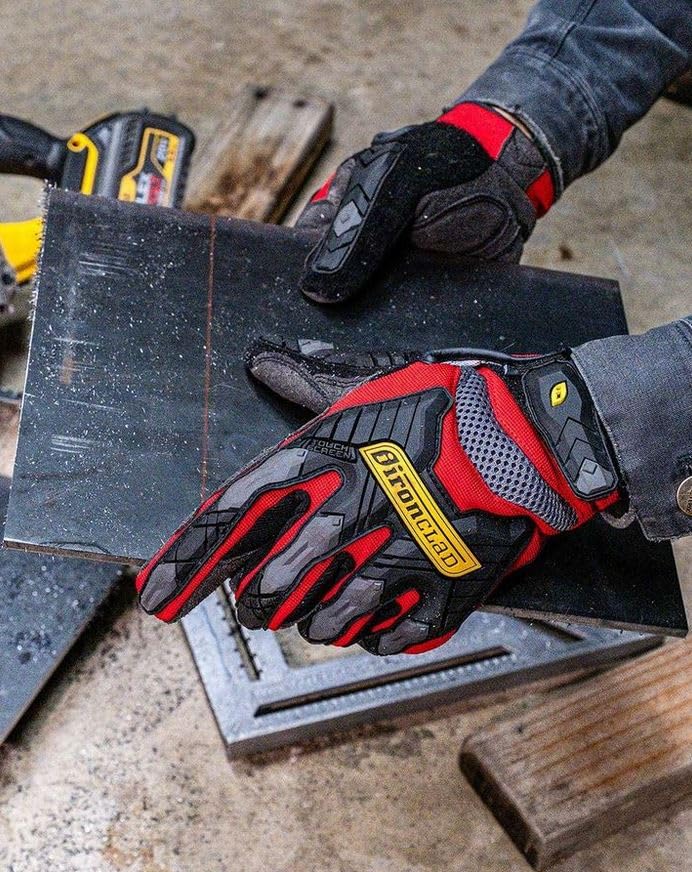 Ironclad Command Impact 360 Cut A6 Work Gloves; Touch Screen Gloves Conductive Palm & Fingers, Impact Protection, Machine Washable, Sized S, M, L, XL, XXL (1 Pair), Red (IEX-MIGR5-04-L) - size: Large (Pack of 1)