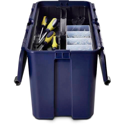 Raaco Tool Box with Drawers & Removable Trays – Durable Plastic Polypropylene (PP) Organizer with Handle, Stackable & Lockable, 66 lb Load Capacity (Compact 20) - style: Close
