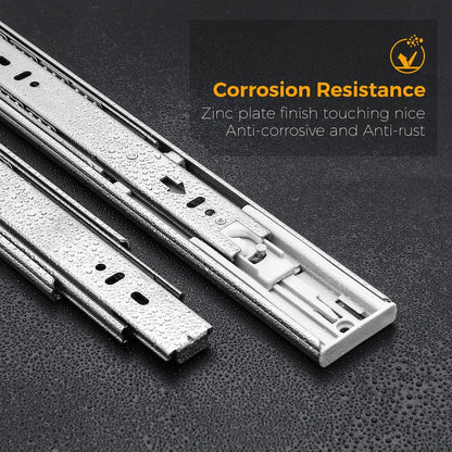 22 Inches Drawer Slides - 1 Pair Soft Close Drawer Slides Heavy Duty Side Mount Ball Bearing Brushed Nickel Drawer Rails with Mounting Brackets, Silver - size: 22 Inch