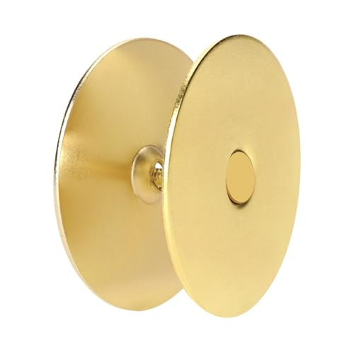 Door Hole Cover Plate, 2-5/8" Diameter Solid Steel, Hole Filler Plate (1, Gold) - color: Gold